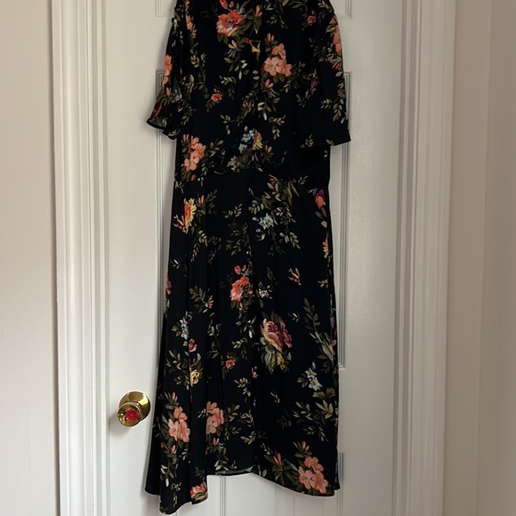 H&M Dresses Hm Black Floral Satin Dress Poshmark